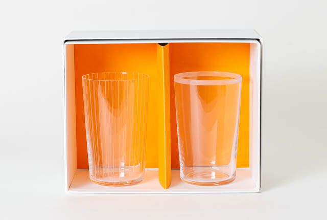 セーヌ タンブラー10oz（Edge・Slit）２脚セット・ギフトBOX付