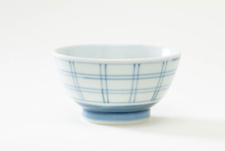 飯碗 格子青（大）